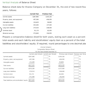 comparative balance sheet definition