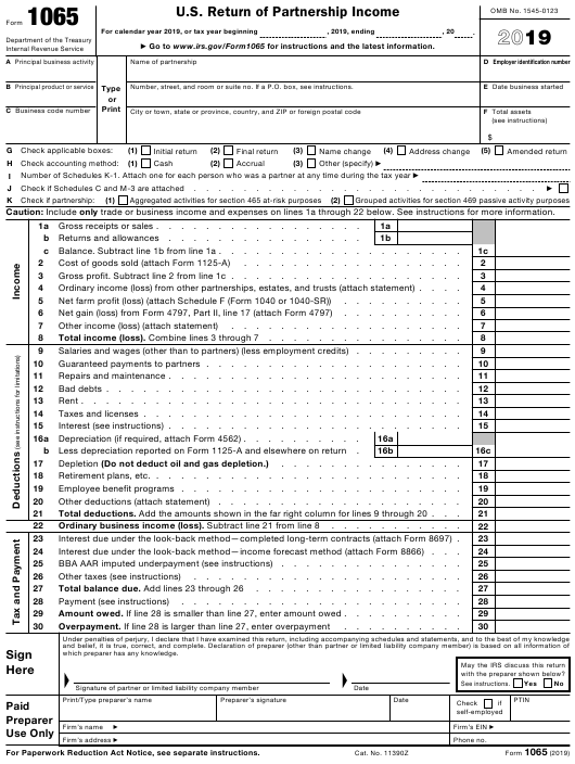 partnership income tax forms