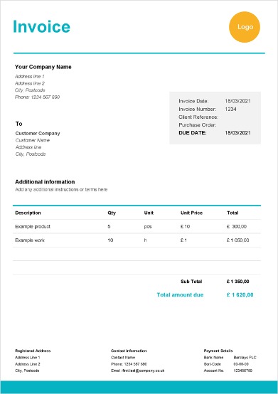 sample invoice template