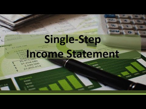 single step income statement