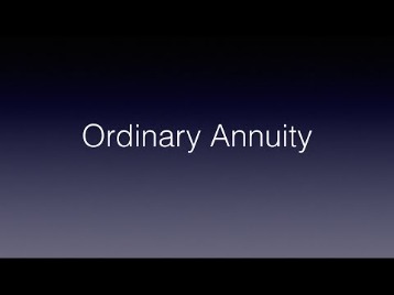 what is an ordinary annuity?