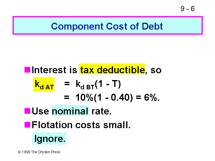 what is cost of debt