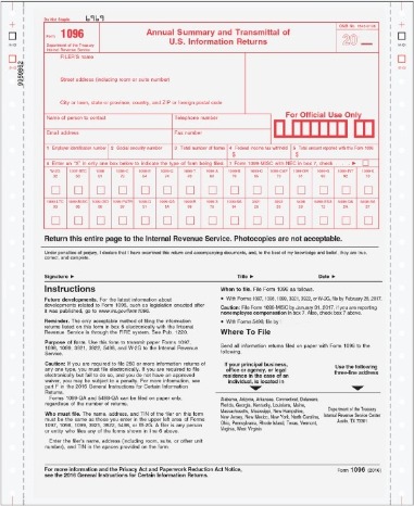 what you need to know about form 1096 and its due date